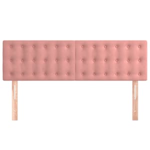 Čelo postele 2 ks růžové 72x5x78/88 cm samet - obrázek 3