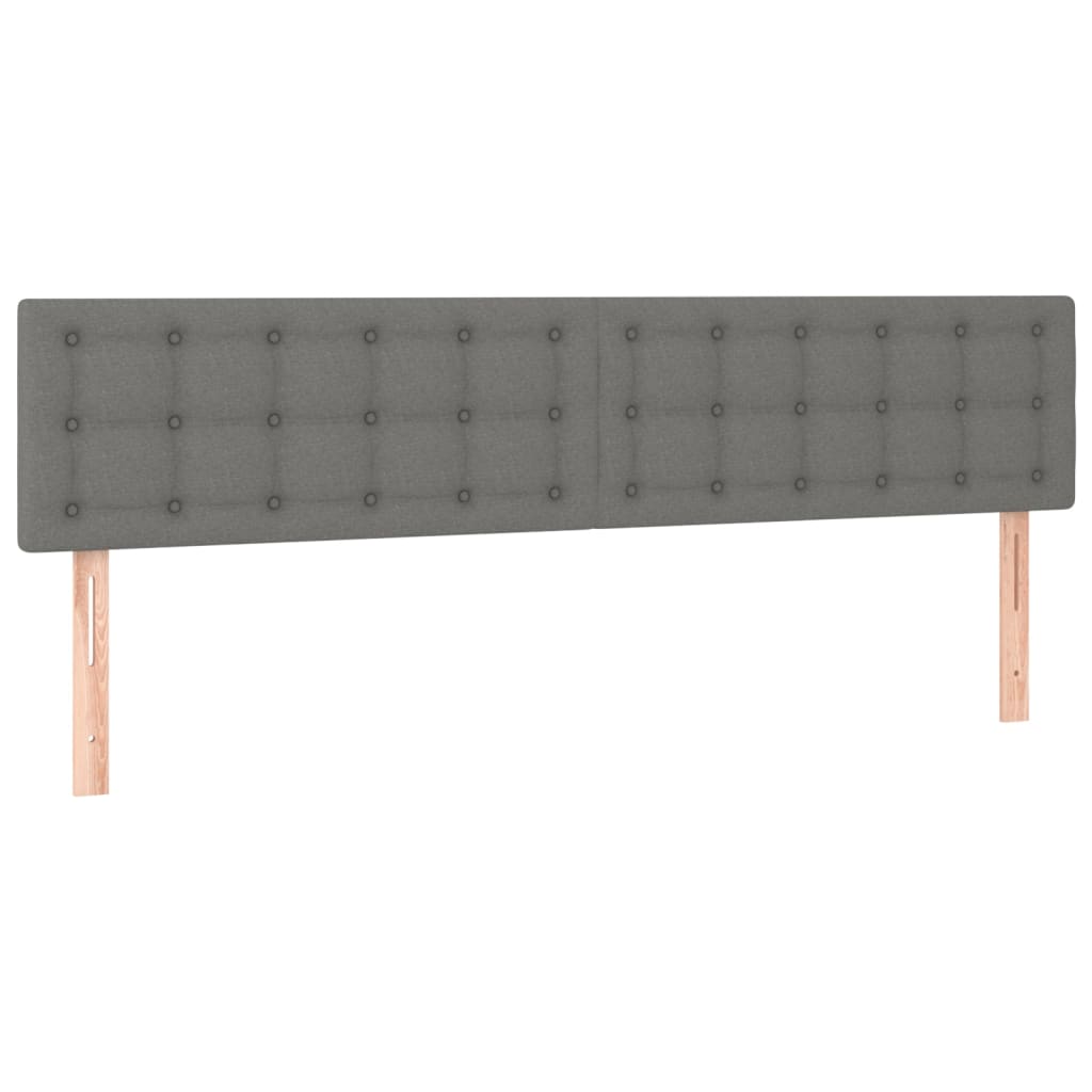 vidaXL Posteljno vzglavje 2 kosa temno siv 80x5x78/88 cm blago