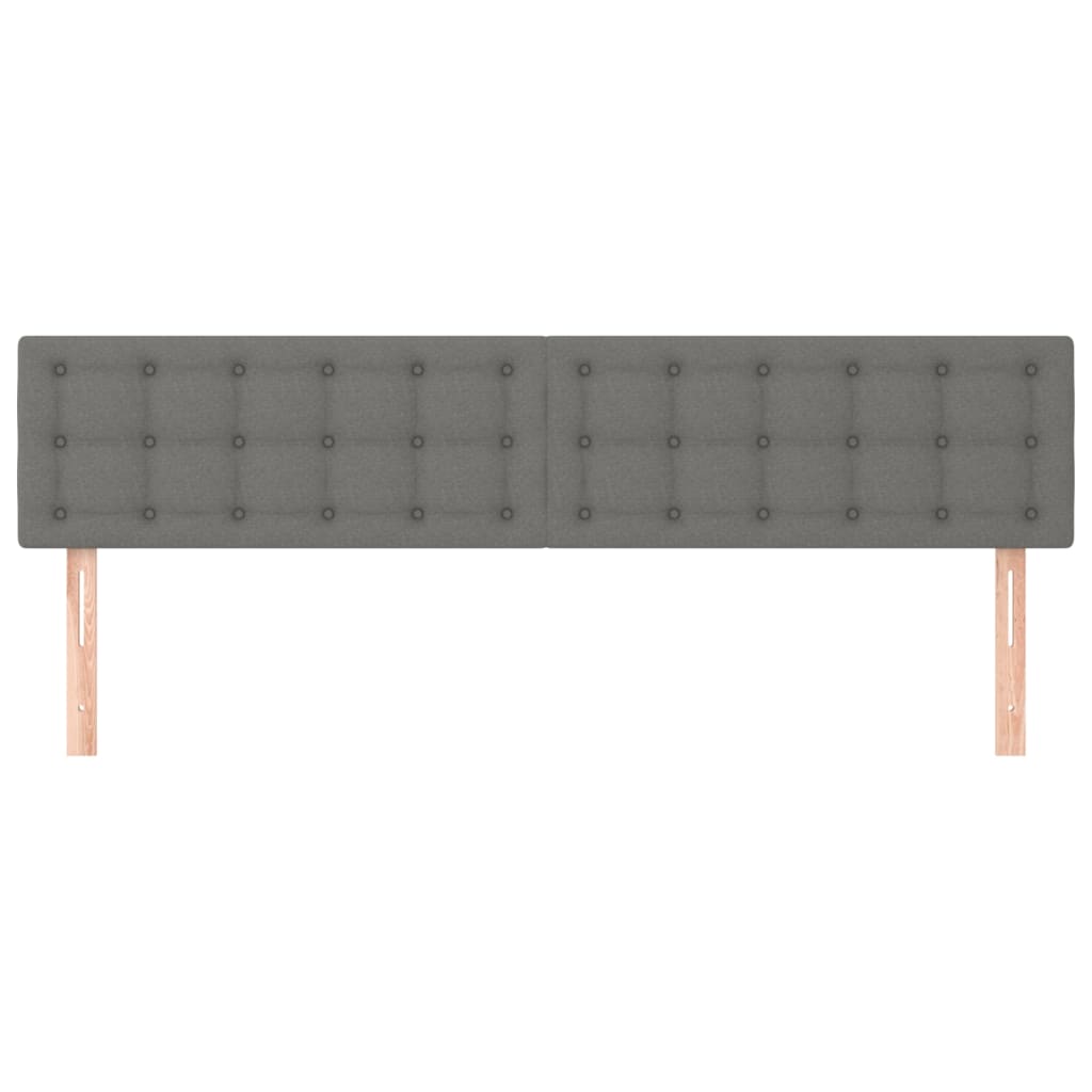 vidaXL Hoofdborden 2 st 80x5x78/88 cm stof donkergrijs afbeelding