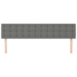 Čelo postele 2 ks tmavě šedé 80 x 5 x 78/88 cm textil - obrázek 3