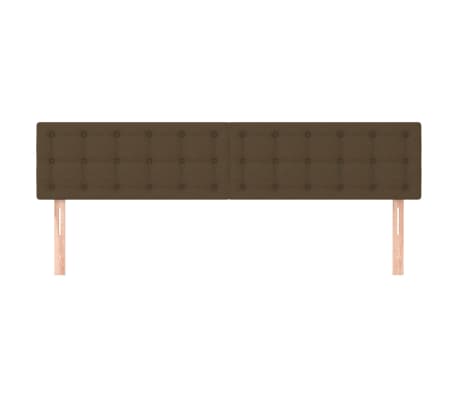 vidaXL Hoofdborden 160x5x78/88 cm stof donkerbruin