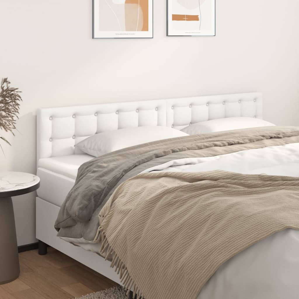  Čelá postele 2 ks biele 80x5x78/88 cm umelá koža