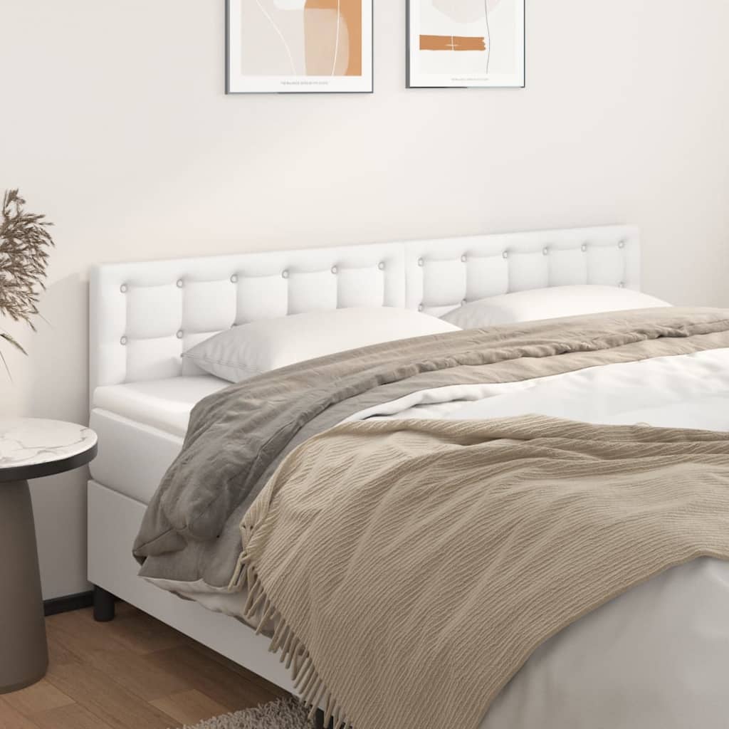 Têtes de lit 2 pcs Blanc 80x5x78/88 cm Similicuir