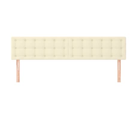 vidaXL Posteljno vzglavje krem 160x5x78/88 cm umetno usnje