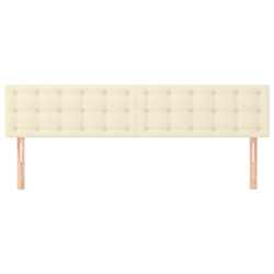vidaXL Posteljno vzglavje krem 160x5x78/88 cm umetno usnje