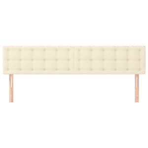 vidaXL Posteljno vzglavje krem 160x5x78/88 cm umetno usnje