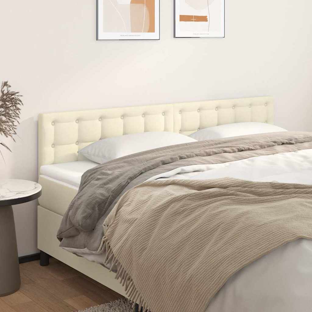 vidaXL Têtes de lit 2 pcs Crème 80x5x78/88 cm Similicuir