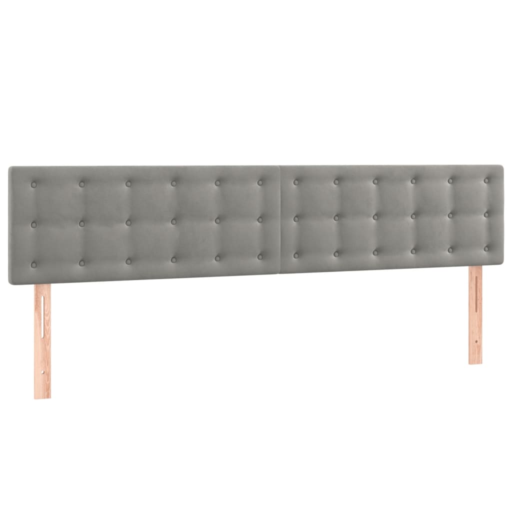 VidaXL Hoofdborden 2 St 80x5x78/88 Cm Fluweel Lichtgrijs