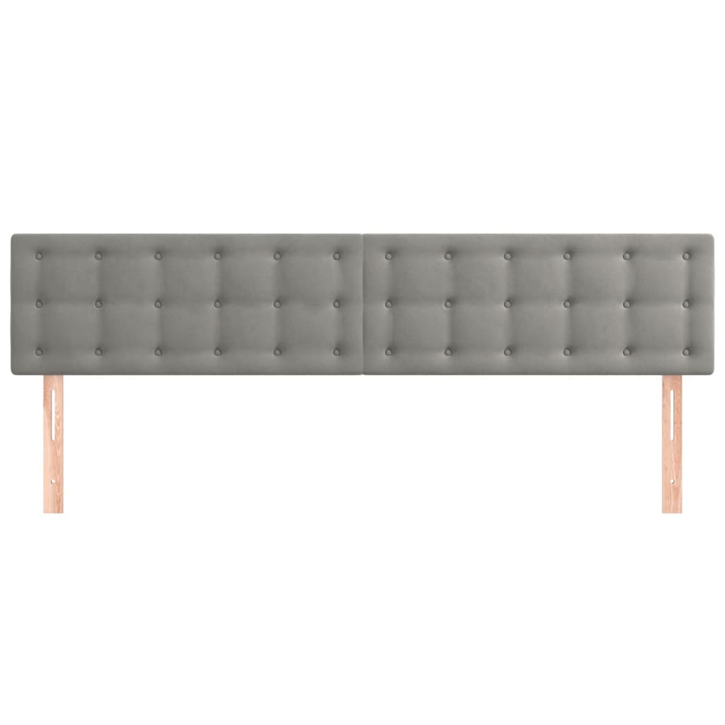 vidaXL Hoofdborden 2 st 80x5x78/88 cm fluweel lichtgrijs afbeelding