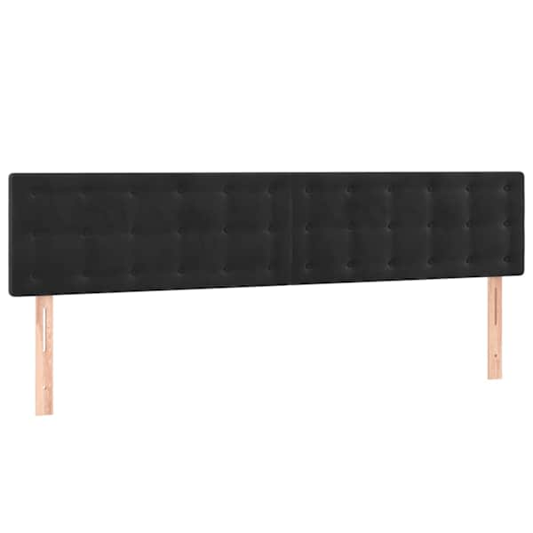 vidaXL voodipeatsid, must, 160x5x78/88 cm, samet