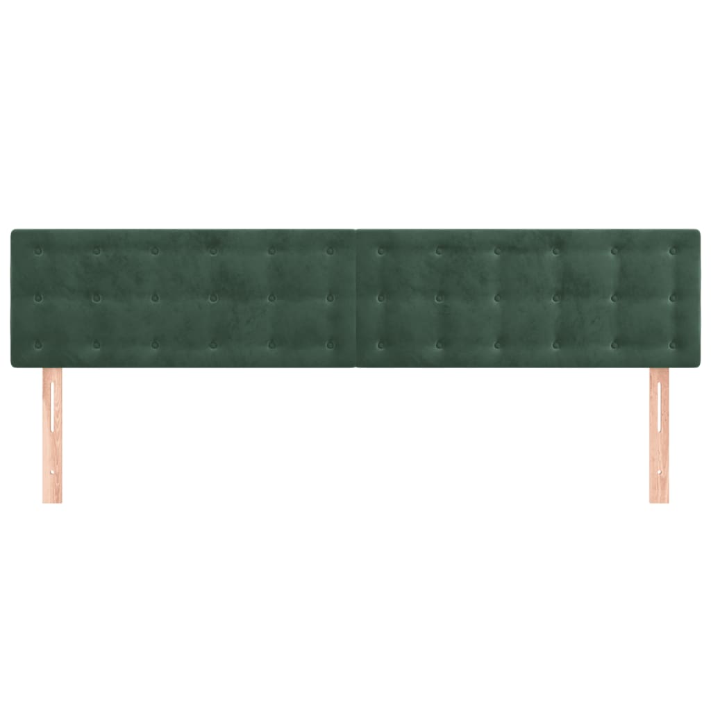 vidaXL Hoofdborden 2 st 80x5x78/88 cm fluweel donkergroen afbeelding