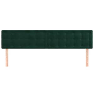 Čelo postele 2 ks tmavě zelené 80 x 5 x 78/88 cm samet - obrázek 3