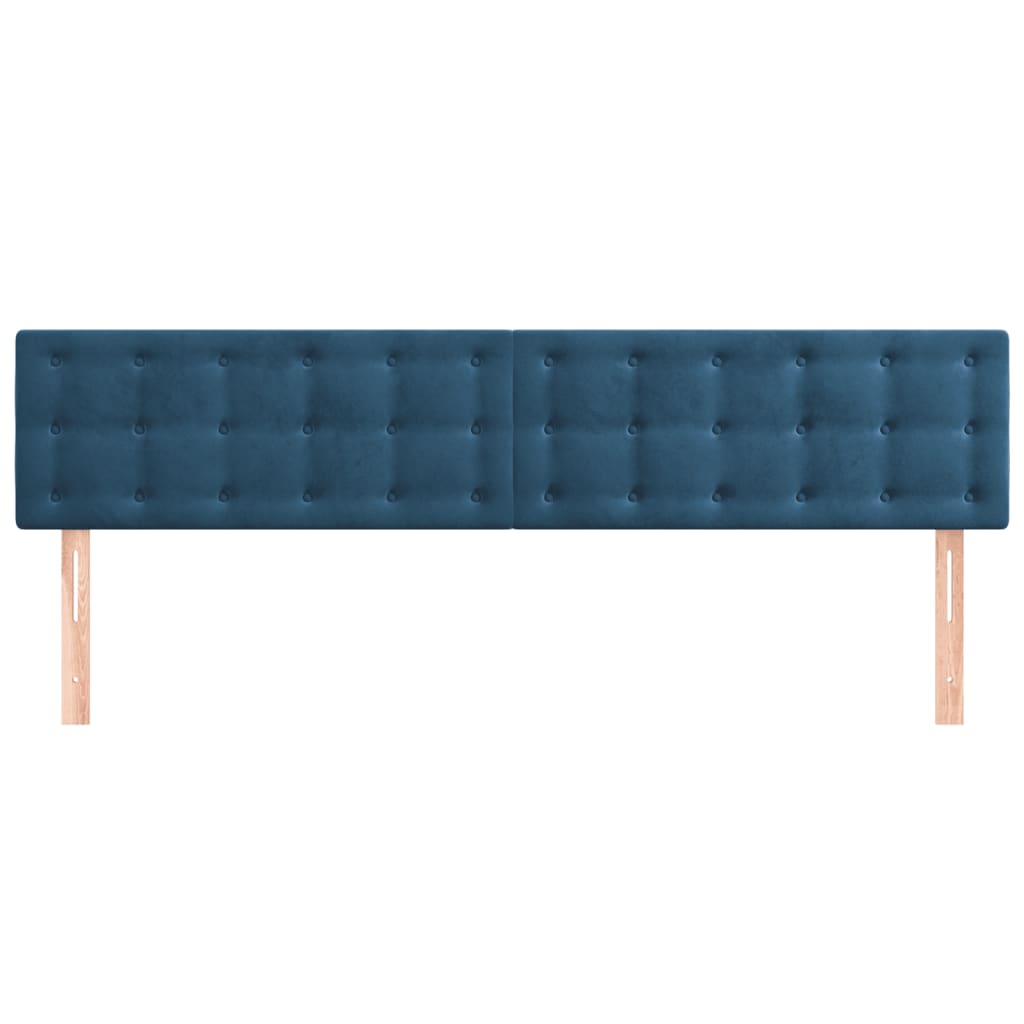 vidaXL Cabeceira de cama 2 pcs veludo 80x5x78/88 cm azul-escuro