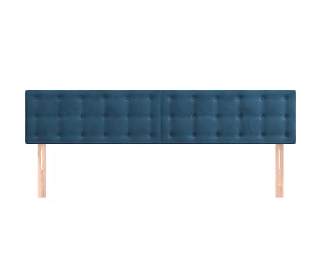 vidaXL Cabeceira de cama 2 pcs veludo 80x5x78/88 cm azul-escuro