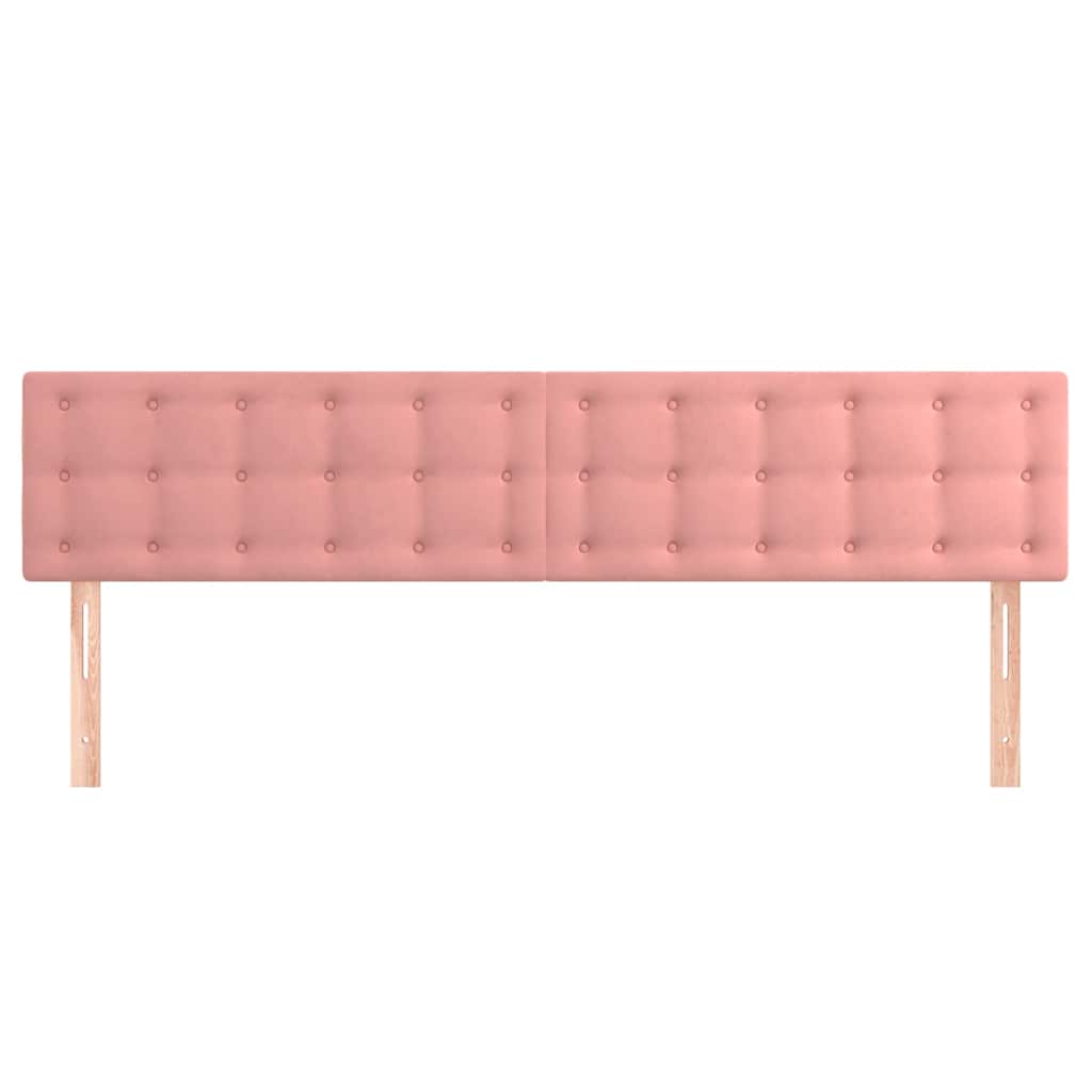 vidaXL Hoofdborden 160x5x78/88 cm fluweel roze, foto 2