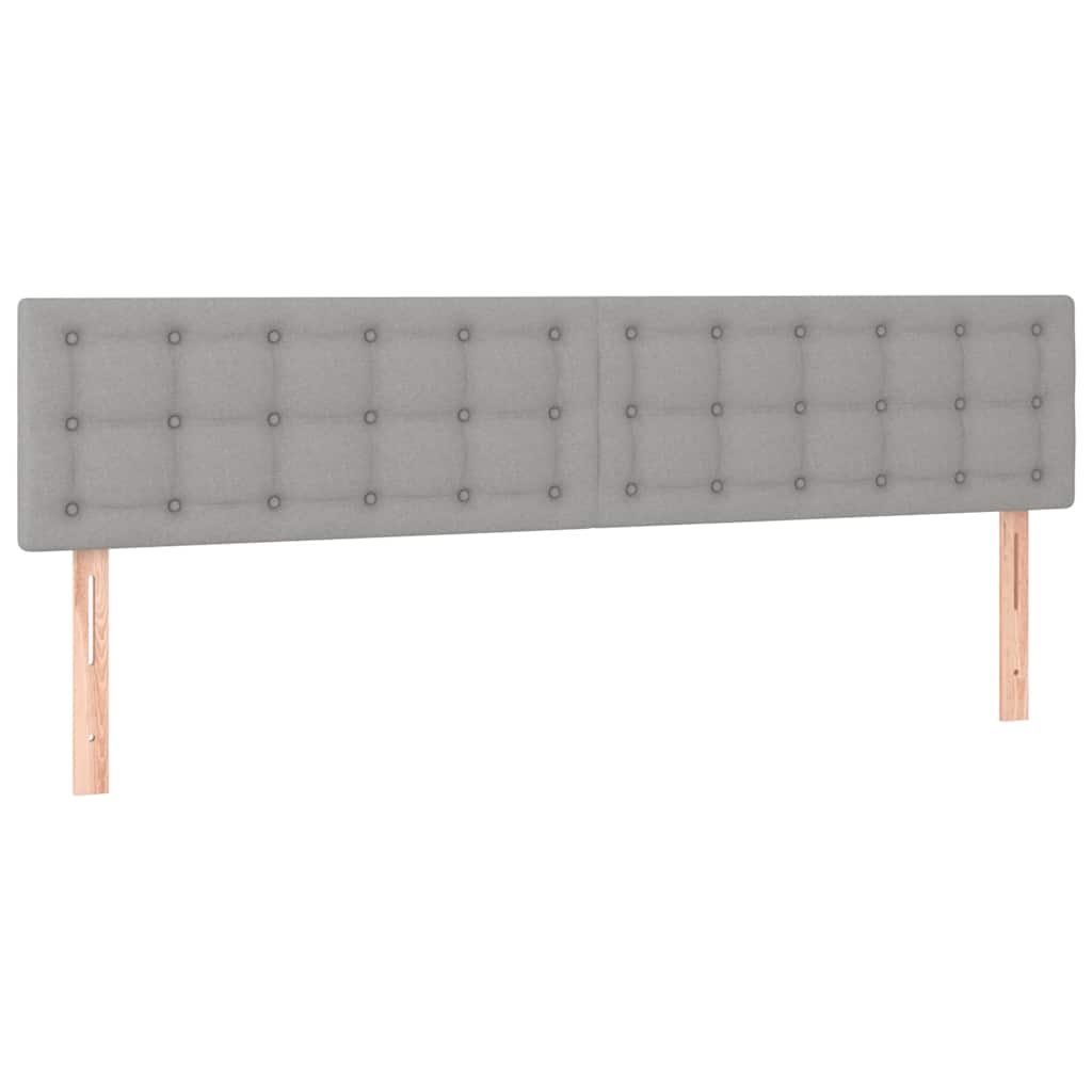 vidaXL Hoofdborden 180x5x78/88 cm stof lichtgrijs grijs, foto 3
