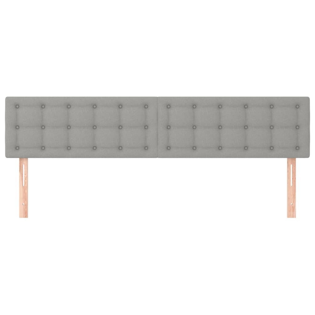 vidaXL Tăblii de pat, 2 buc, gri deschis, 90x5x78/88 cm, textil