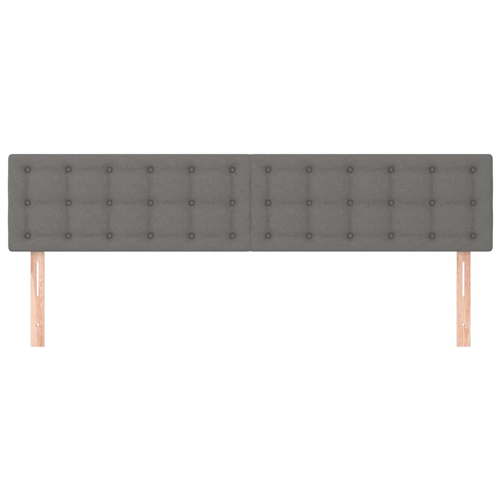 vidaXL Hoofdborden 180x5x78/88 cm stof donkergrijs grijs, foto 2