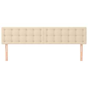 Čelo postele 2 ks krémové 90x5x78/88 cm textil - obrázek 3