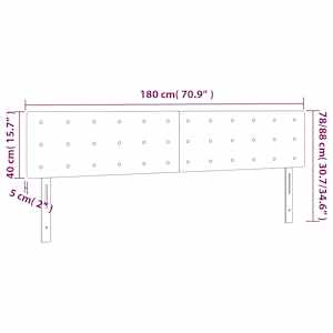 Čelo postele 2 ks krémové 90x5x78/88 cm textil - obrázek 8