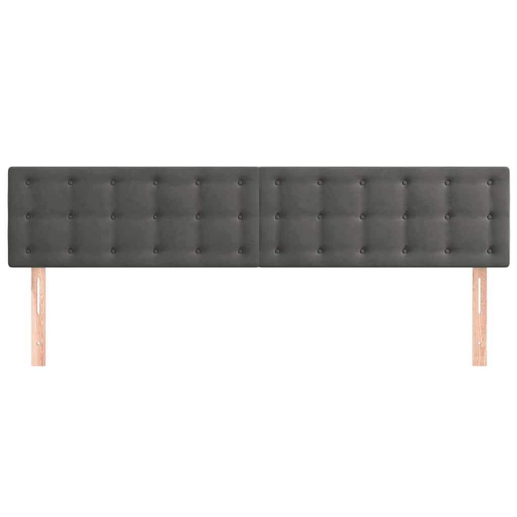 vidaXL Hoofdborden 180x5x78/88 cm fluweel donkergrijs grijs, foto 2