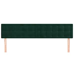 Čelo postele 2 ks tmavě zelené 90x5x78/88 cm samet - obrázek 3