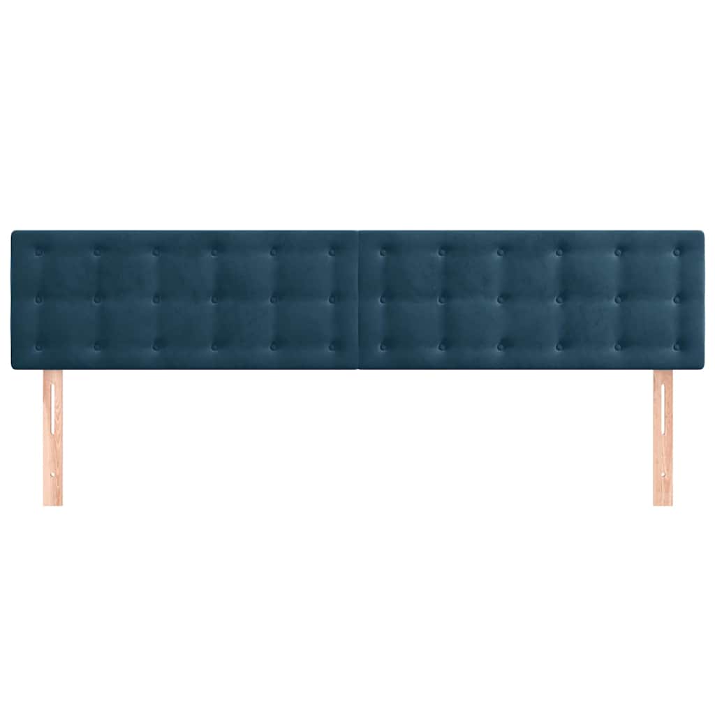 vidaXL Hoofdborden 180x5x78/88 cm fluweel donkerblauw blauw, foto 2