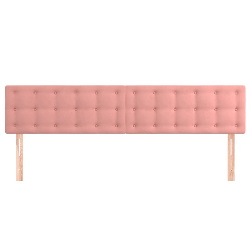 vidaXL Hoofdborden 2 st 90x5x78/88 cm fluweel roze afbeelding