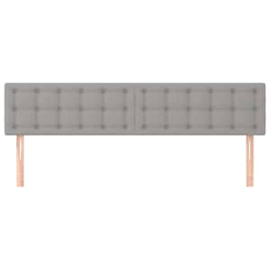 Čelo postele 2 ks světle šedé 100 x 5 x 78/88 cm samet - obrázek 3