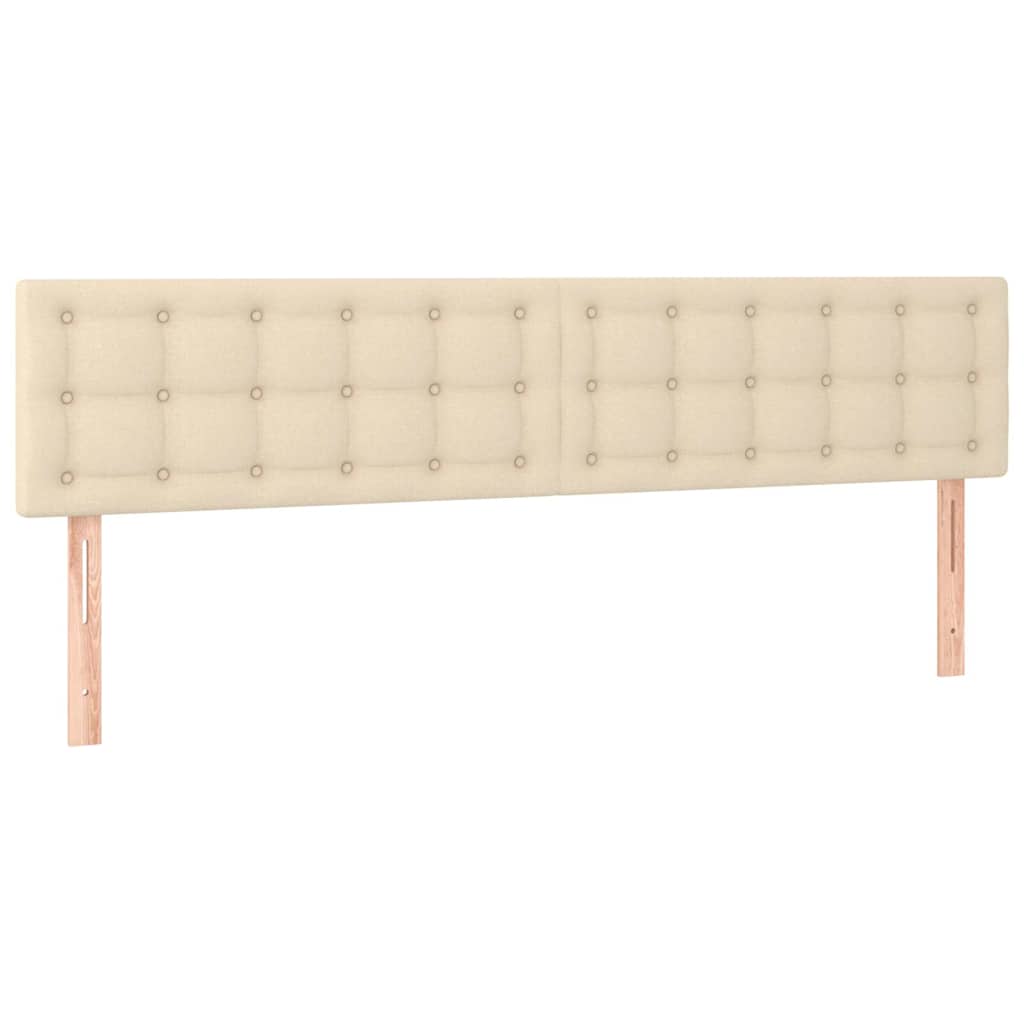 vidaXL Tăblii de pat, crem, 200x5x78/88 cm, textil