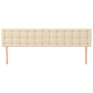 Čelo postele 2 ks krémové 100x5x78/88 cm textil - obrázek 3