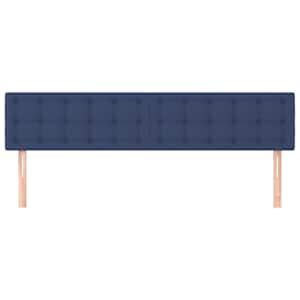 Čelo postele 2 ks modré 100x5x78/88 cm textil - obrázek 3
