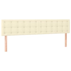 Čelo postele 2 ks krémové 100x5x78/88 cm umělá kůže - obrázek 2