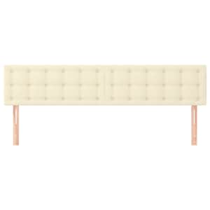 vidaXL Cabeceros 2 unidades cuero sint&eacute;tico color crema 100x5x78/88 cm