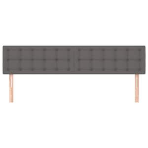 Čelo postele 2 ks šedé 100x5x78/88 cm umělá kůže - obrázek 3