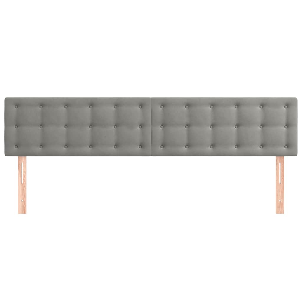 vidaXL Hoofdborden 200x5x78/88 cm fluweel lichtgrijs grijs, foto 2