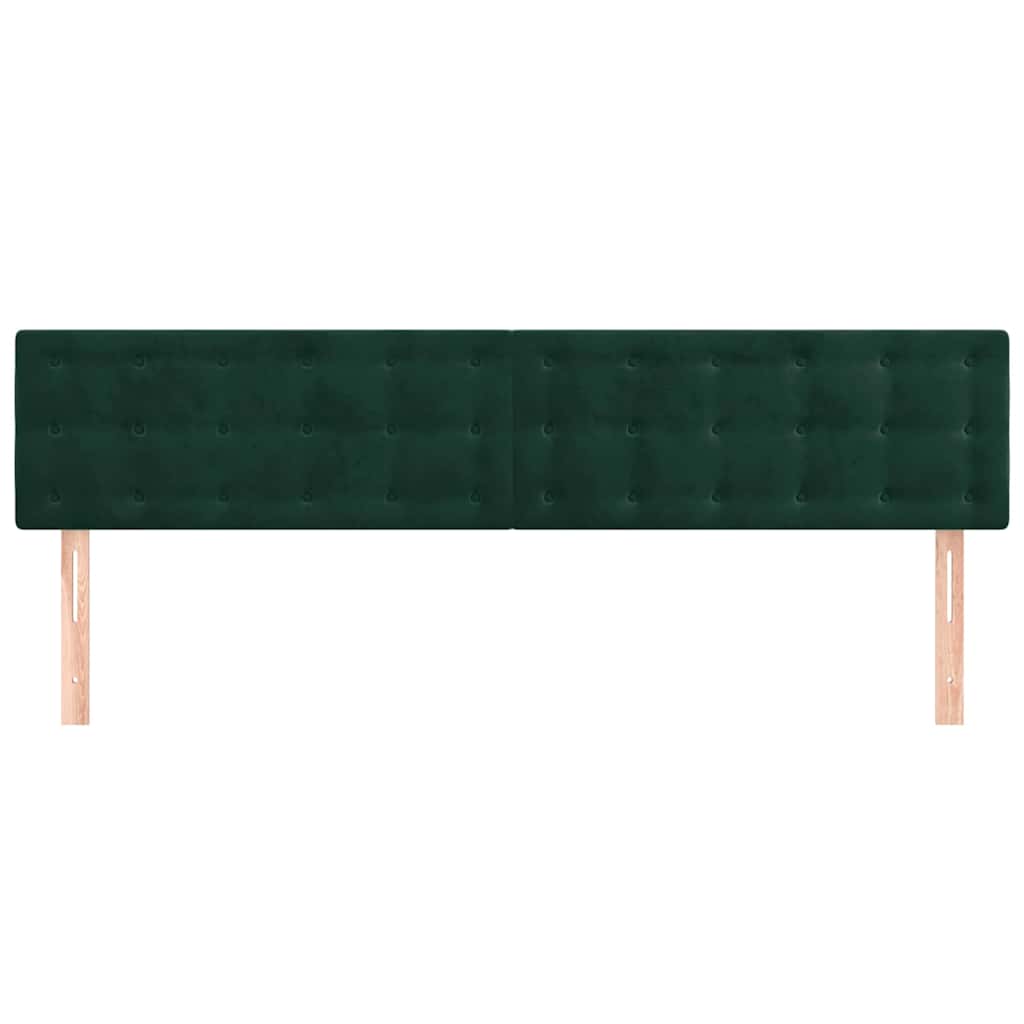 vidaXL Hoofdborden 200x5x78/88 cm fluweel donkergroen groen, foto 2