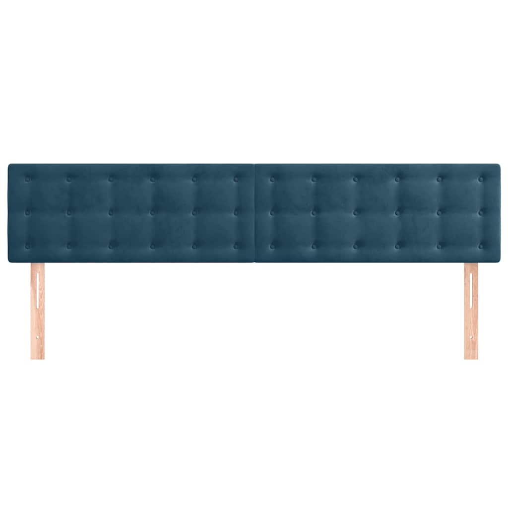 vidaXL Hoofdborden 200x5x78/88 cm fluweel donkerblauw blauw, foto 2