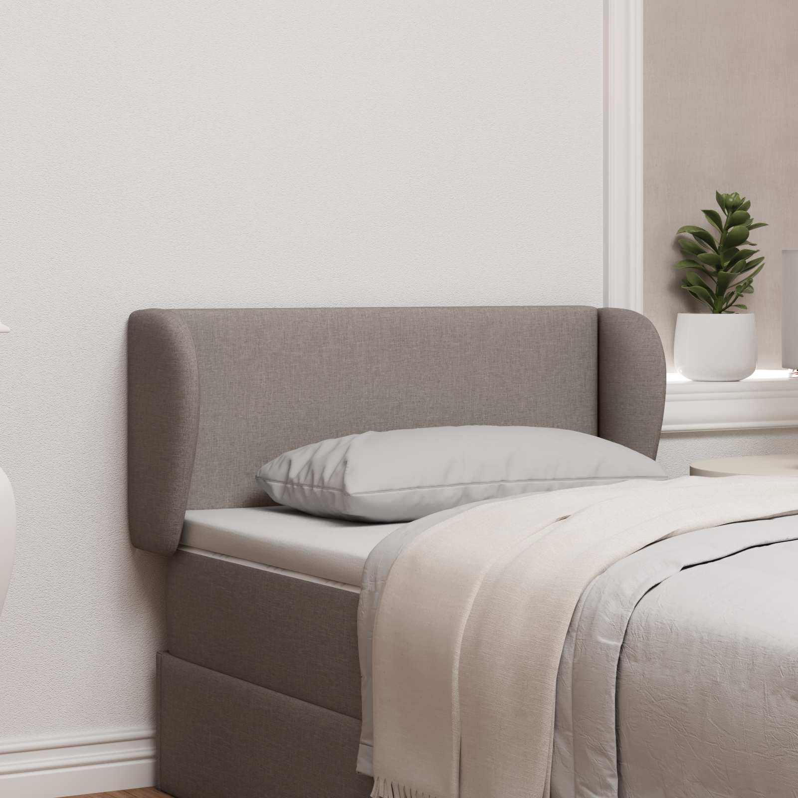 vidaXL Kopfteil Ohr Taupe 40 x 23 x 6 cm Stoff