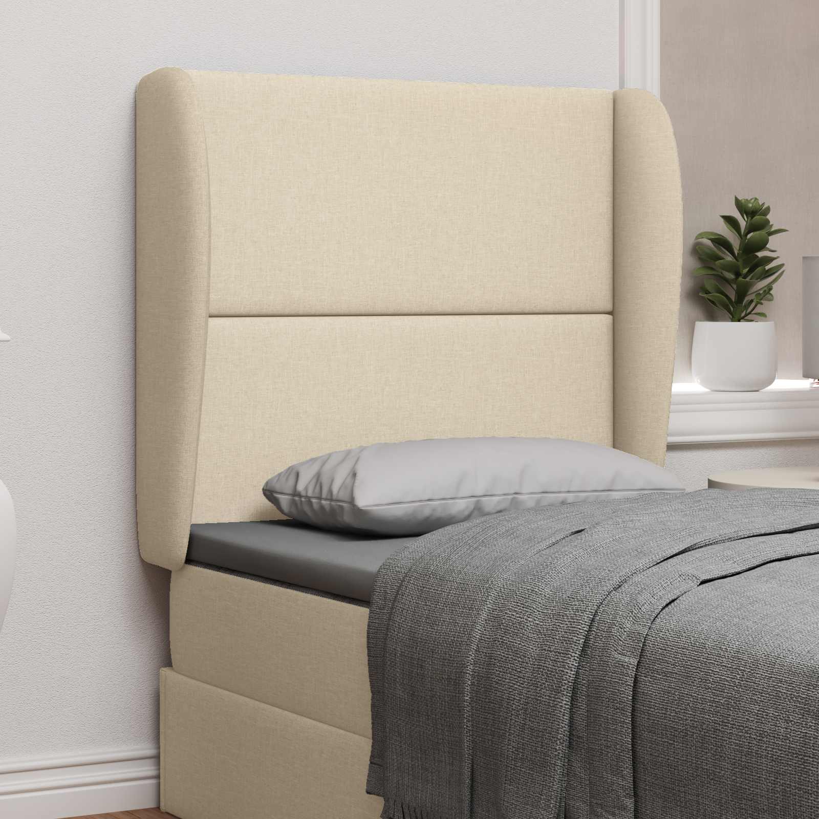 vidaXL Kopfteil Ohr Creme 80 x 23 x 6 cm Stoff