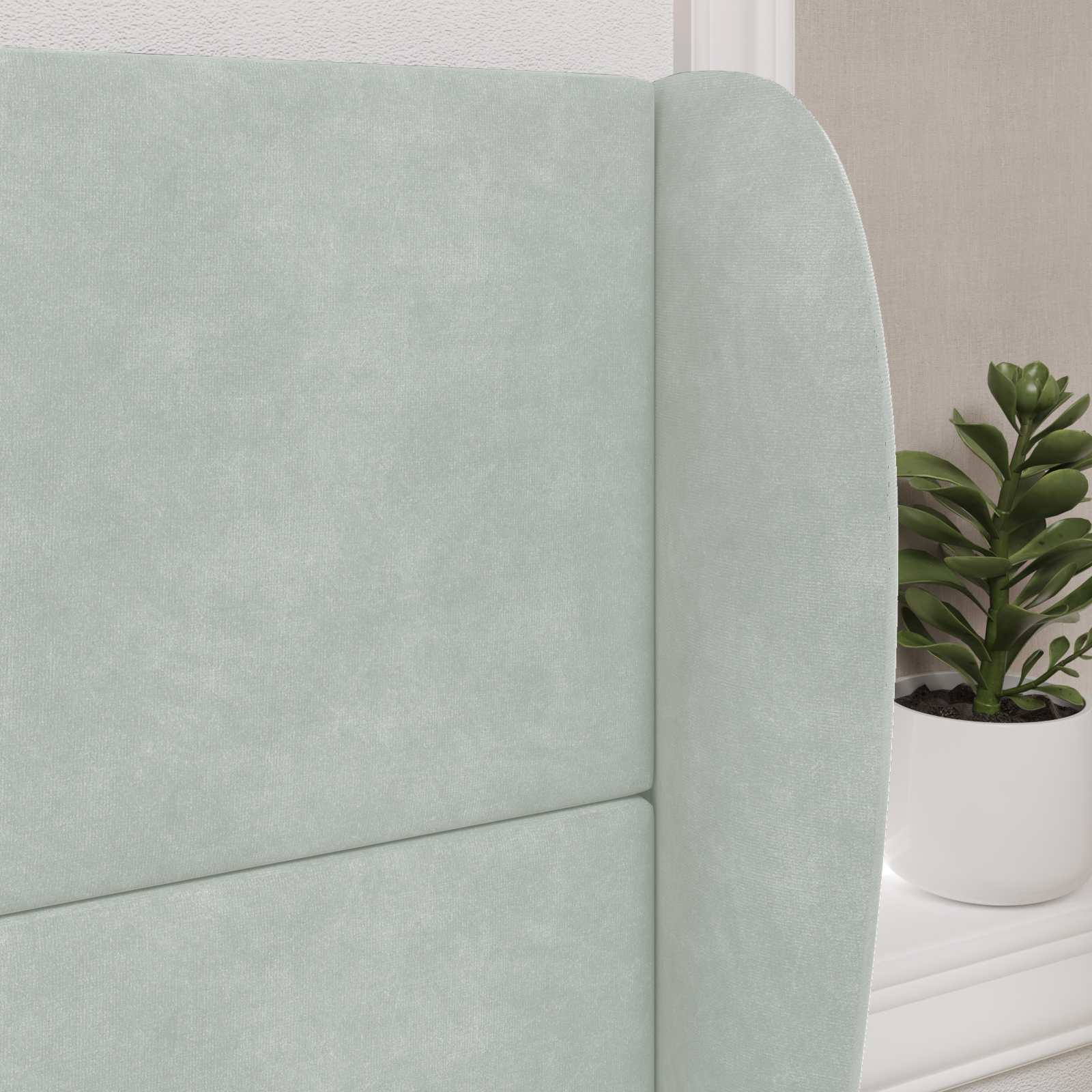 vidaXL Kopfteil Ohr Hellgrau 80 x 23 x 6 cm Samt – Bild 4