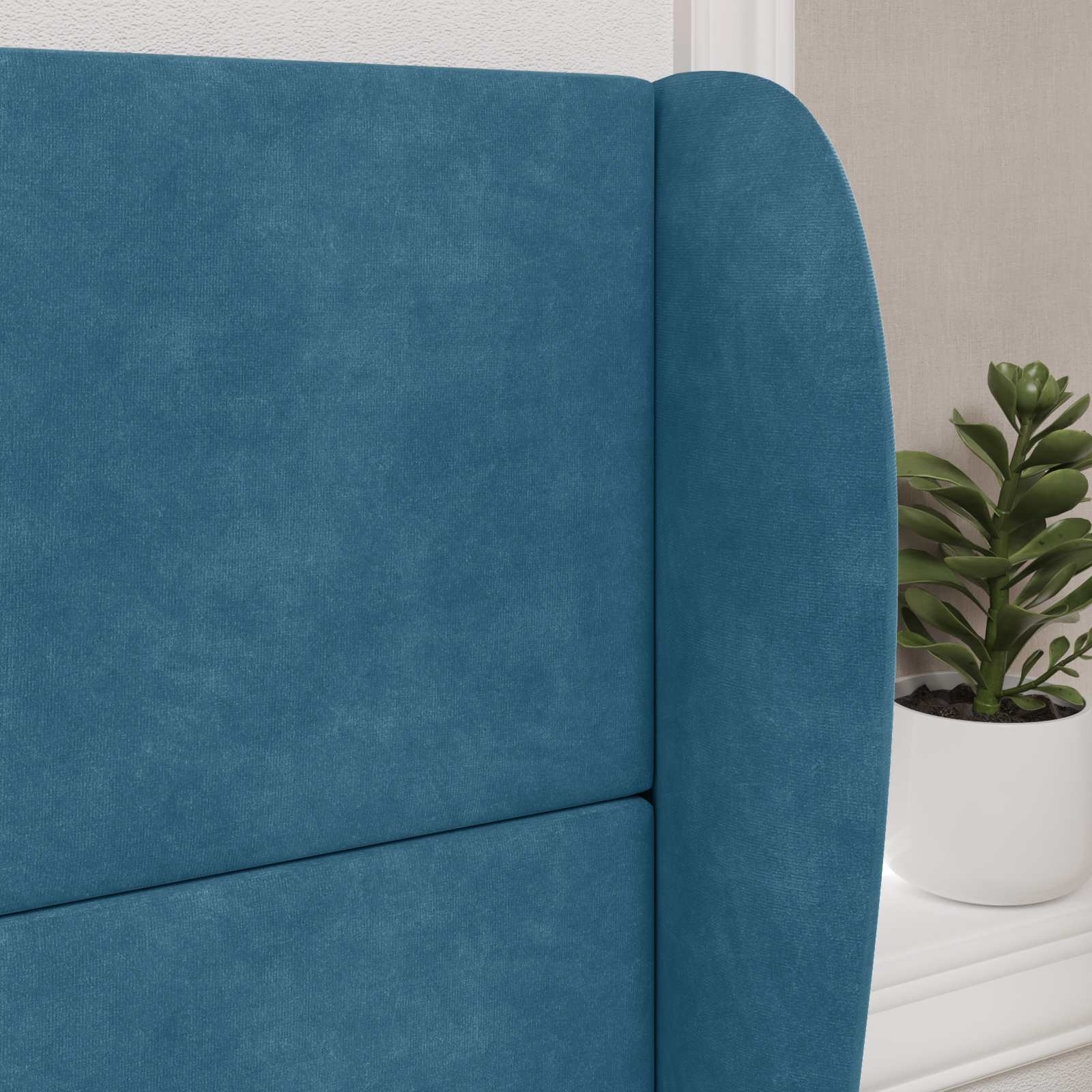 vidaXL Kopfteil Ohr Blau 80 x 23 x 6 cm Samt – Bild 4