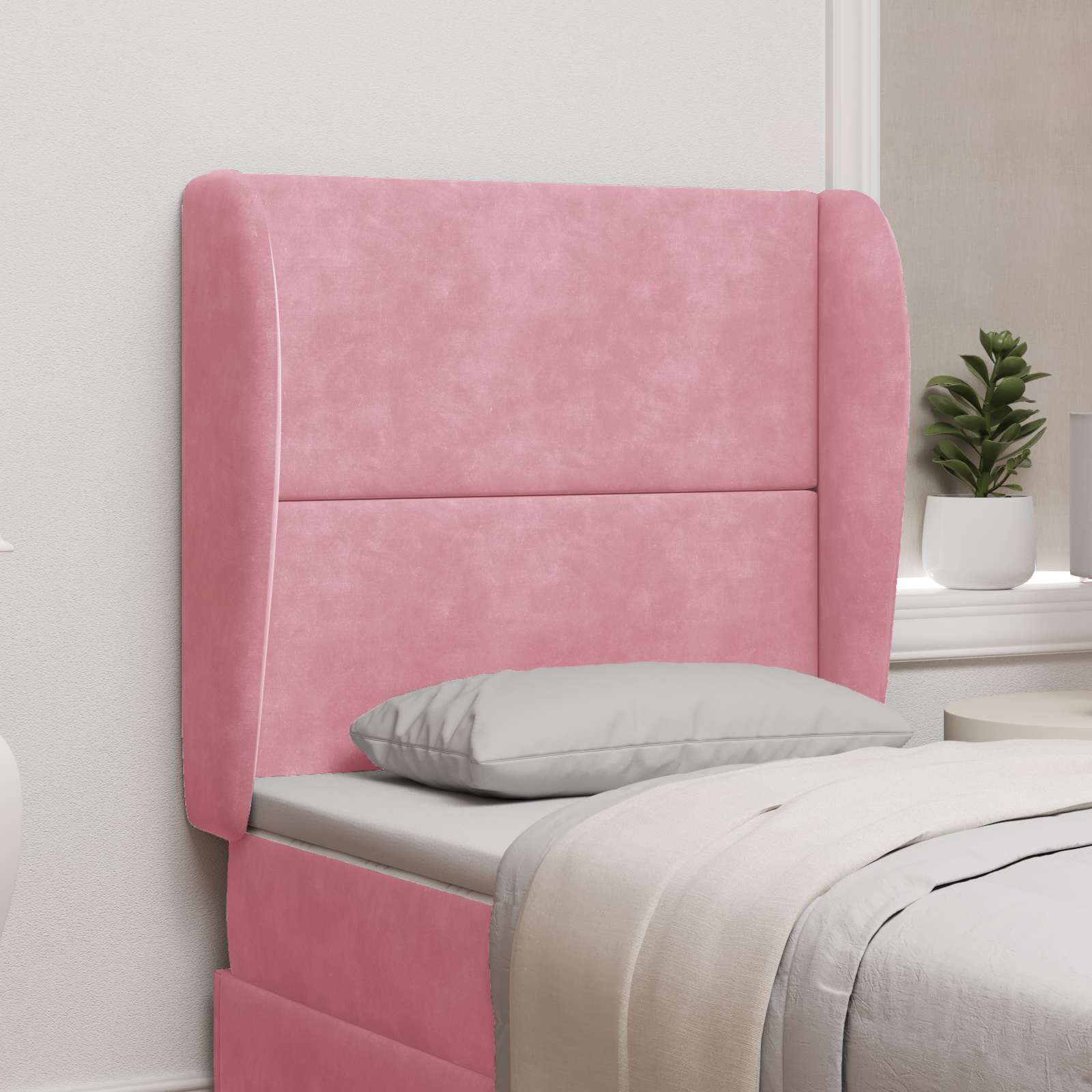 vidaXL Kopfteil Ohr Rosa 80 x 23 x 6 cm Samt