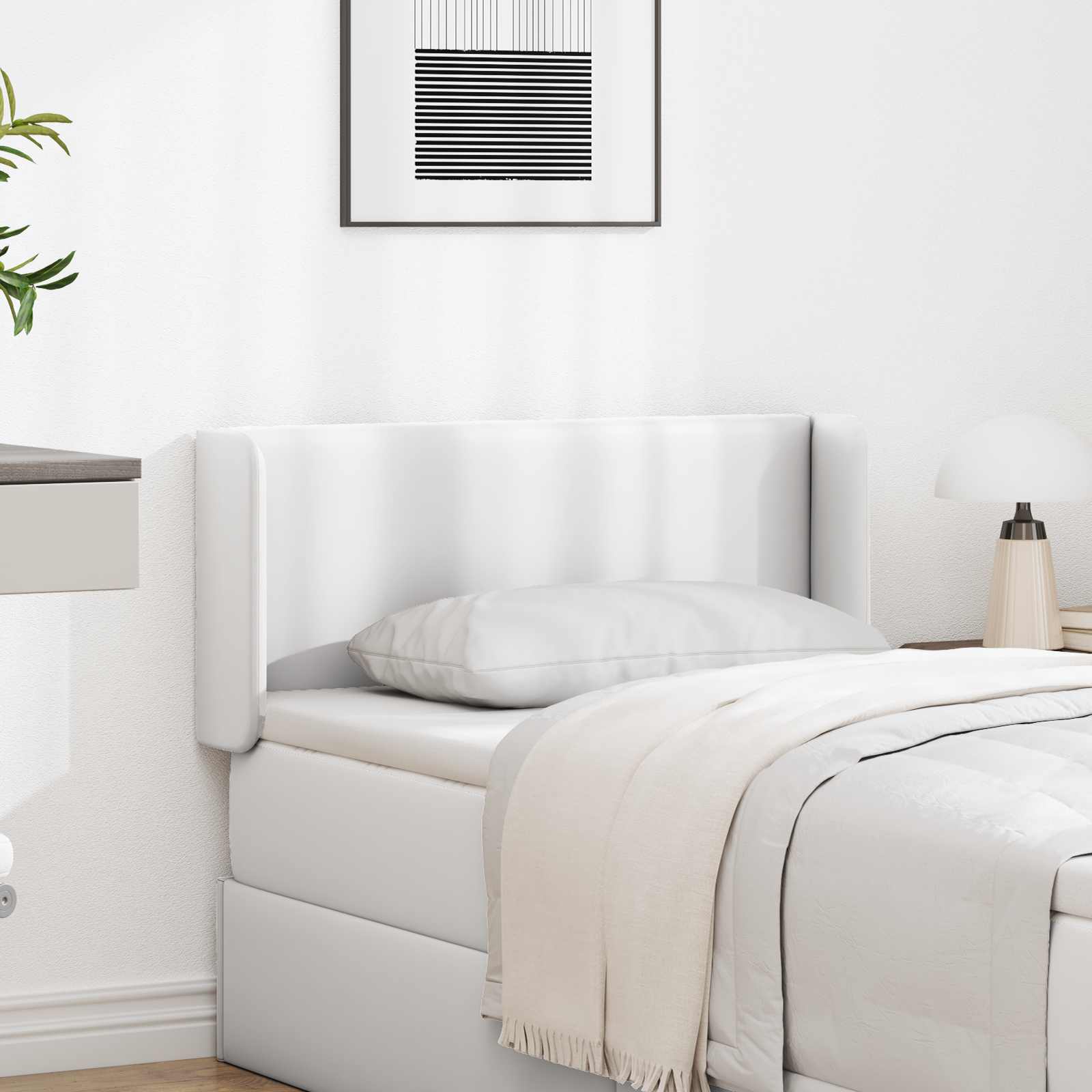 vidaXL Kopfteil Ohr Weiß 40,5 x 40,5 x 4 cm PVC