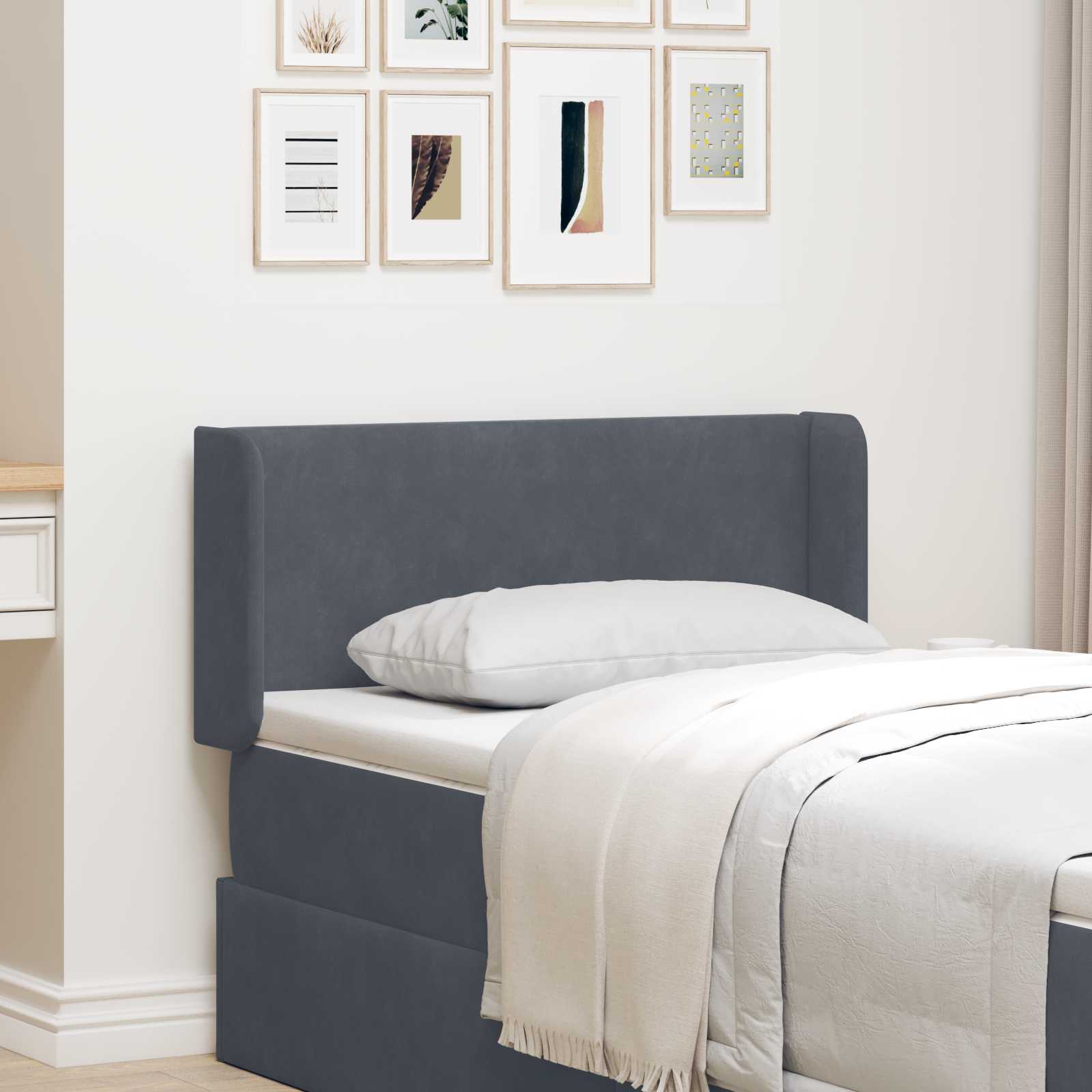 vidaXL Kopfteil Ohr Grau 40,5 x 40,5 x 4 cm Samt