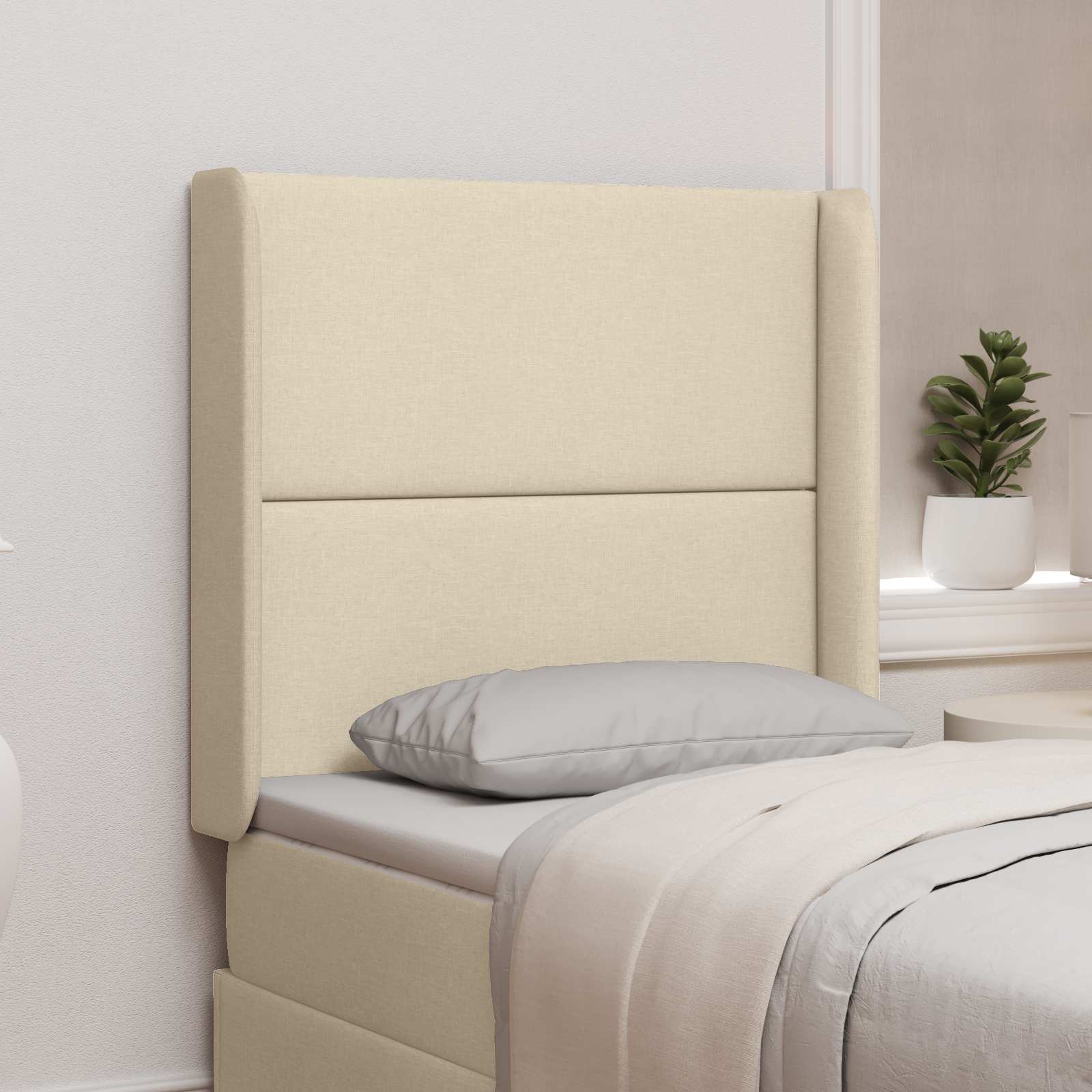 vidaXL Ureche pentru Tăblie Crem 80 x 16 x 4 cm țesătură