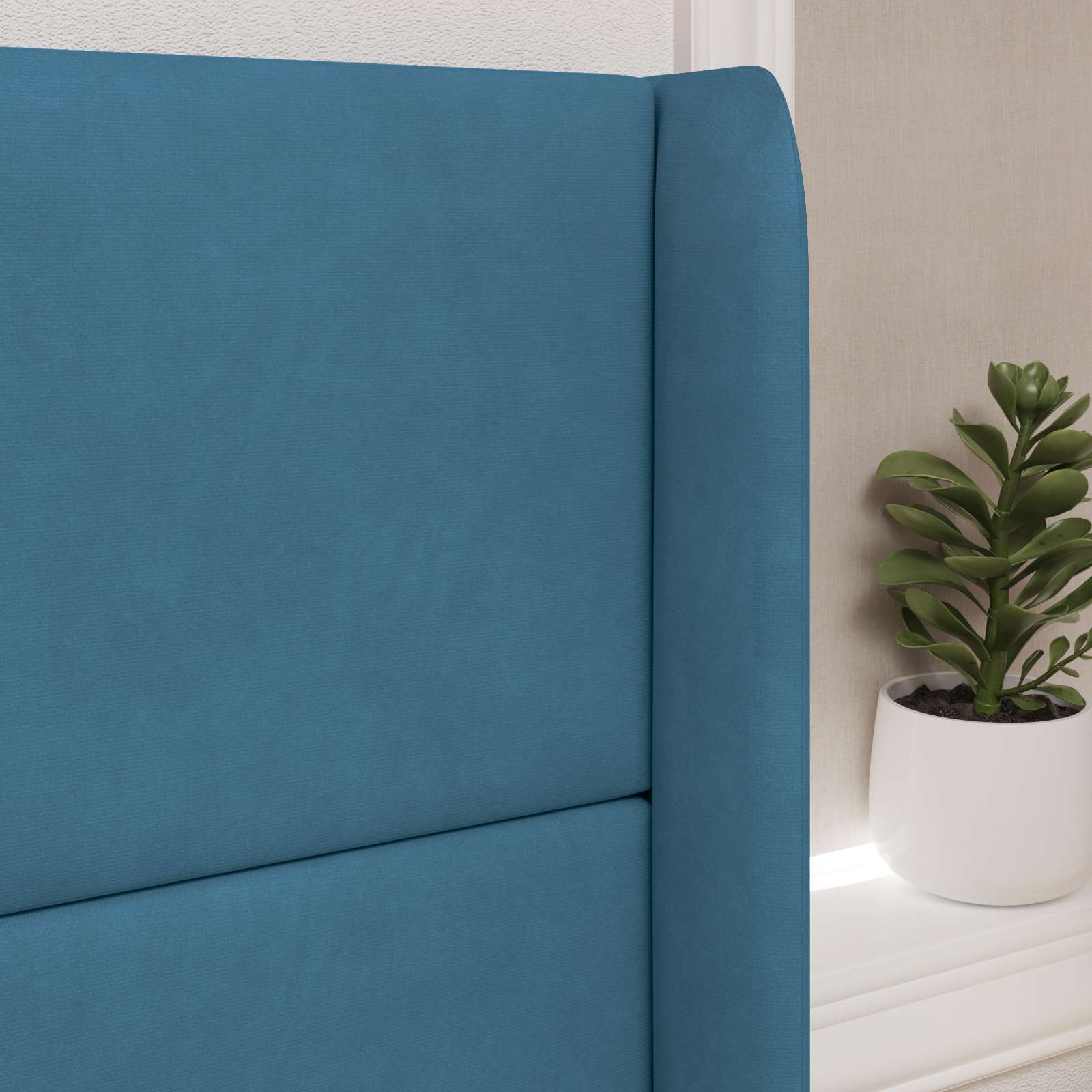 vidaXL Kopfteil Ohr Blau 80 x 16 x 4 cm Samt – Bild 4