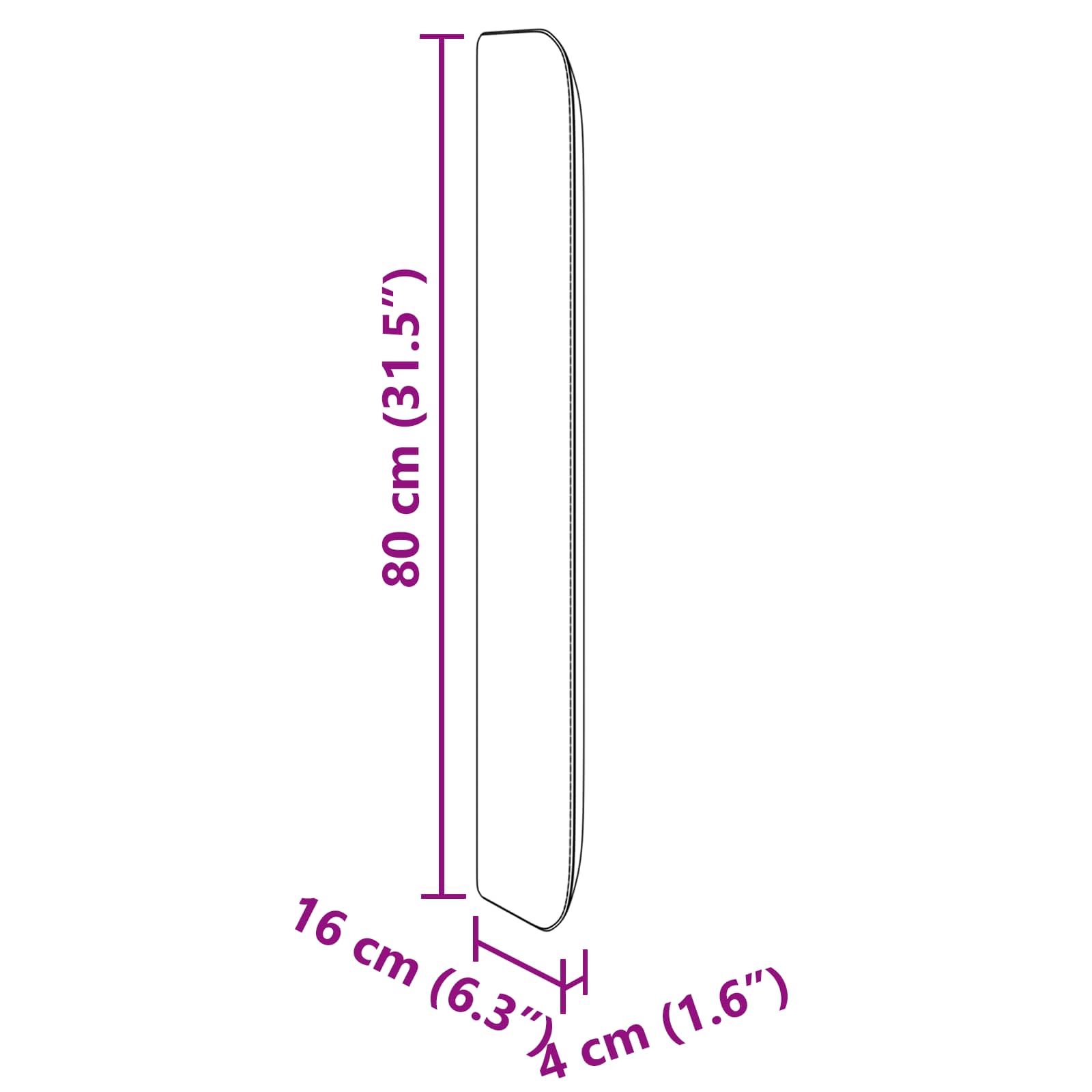 vidaXL Kopfteil Ohr Rosa 80 x 16 x 4 cm Samt – Bild 11