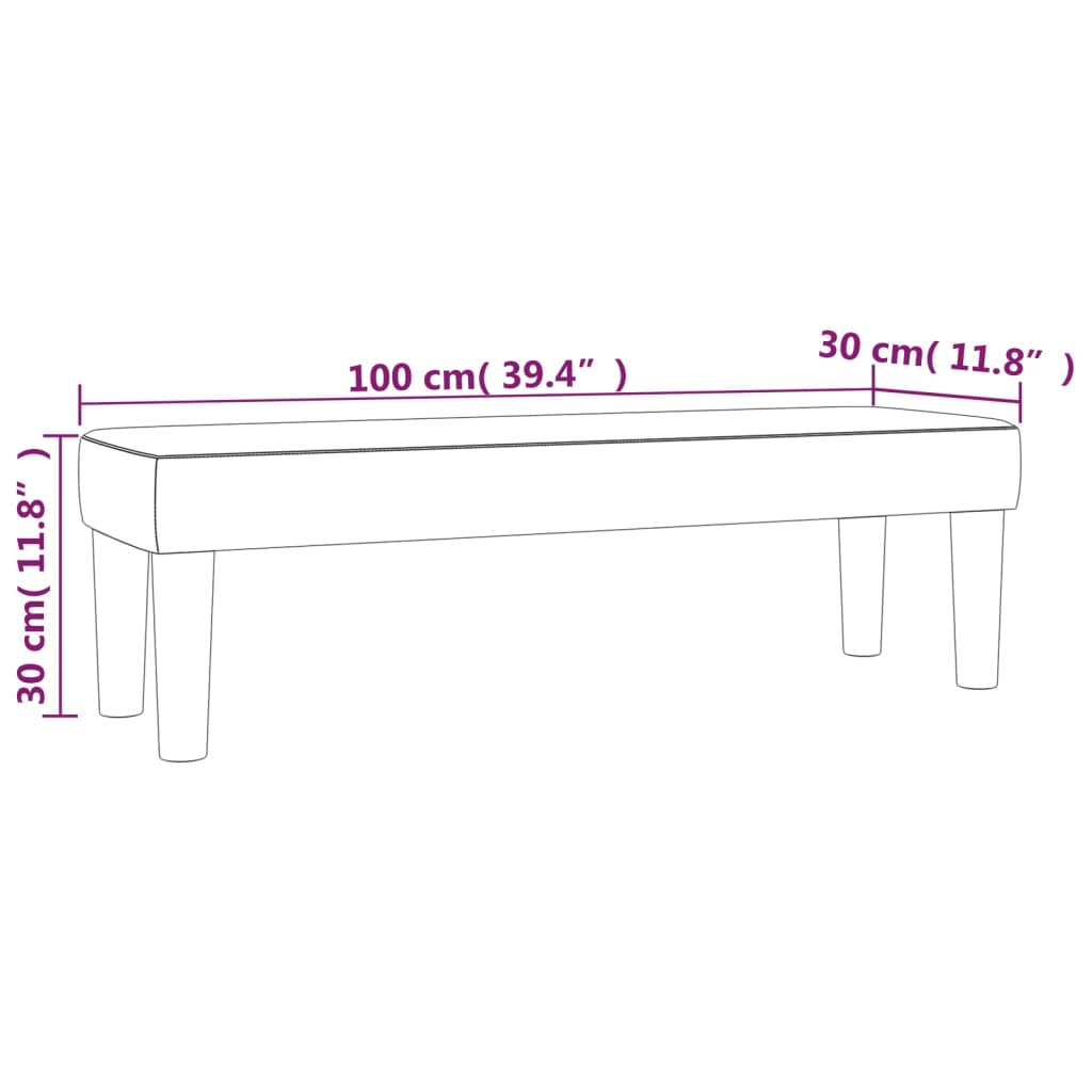 barna szövet pad 100 x 30 x 30 cm