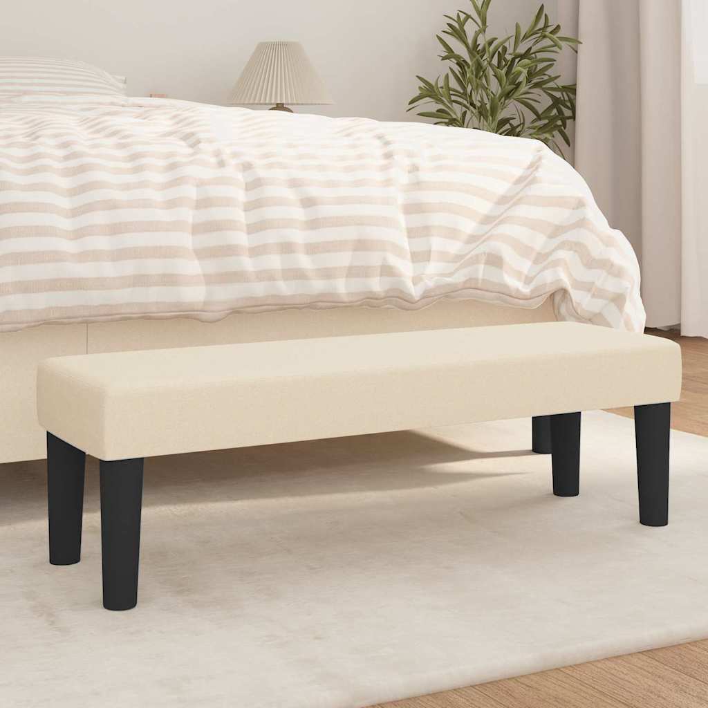 bænk 100x30x30 cm stof cremefarvet